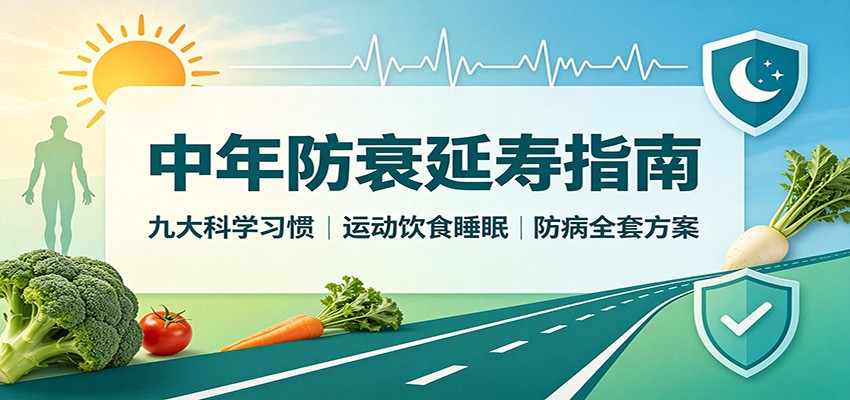 40岁后抗衰延寿指南：9个科学习惯，运动饮食睡眠防病全方案