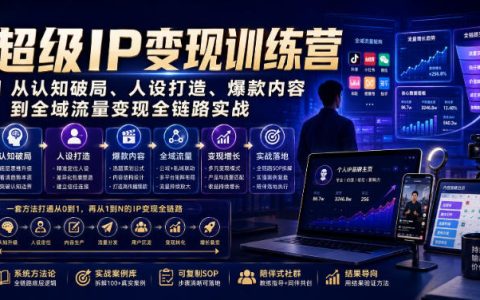 超级IP变现训练营：从人设打造到全域流量变现全链路实战