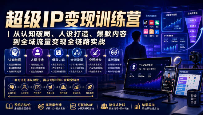 超级IP变现训练营：从人设打造到全域流量变现全链路实战