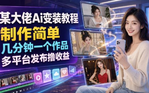 AI变装教程：大佬亲授AI女装视频制作，多平台变现带货全攻略
