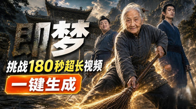 即梦AI挑战180秒超长视频！一键生成3分钟仙侠电影完整制作流程