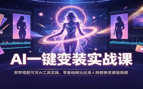 AI一键变装实战课：即梦+可灵AI工具实操，零基础手机剪映丝滑替换人物短视频