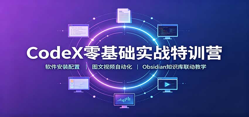 CodeX零基础实战特训营：安装配置到Obsidian知识库联动，PPT视频自动化全攻略