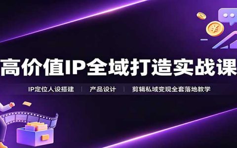 个人IP商业化实战课：定位人设产品设计剪映私域变现全攻略
