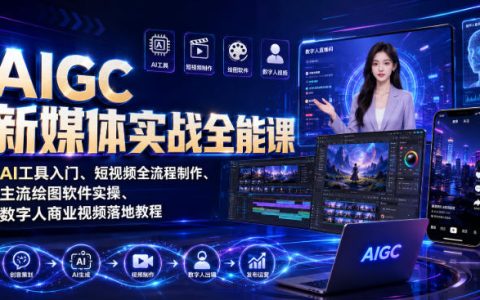AIGC新媒体实战课：AI短视频制作+Midjourney绘图+数字人零基础入门
