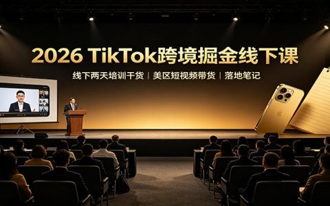 2026 TikTok跨境掘金线下课：美区短视频带货实操培训，起号选品变现全攻略