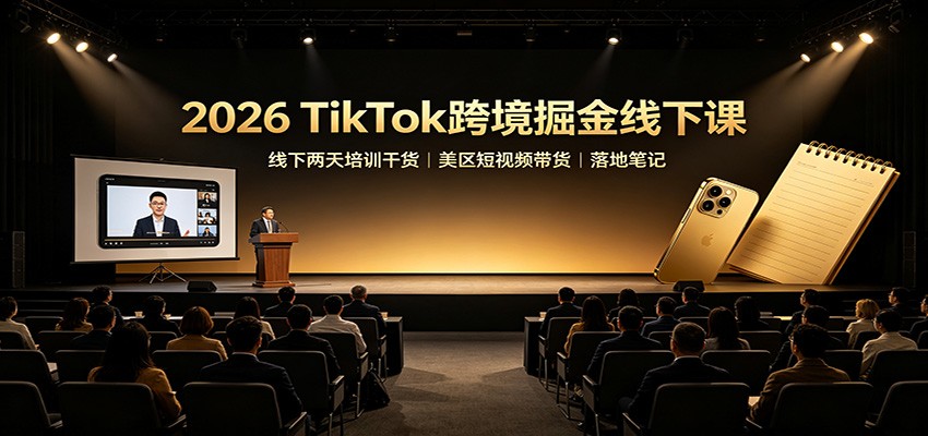 2026 TikTok跨境掘金线下课：美区短视频带货实操培训，起号选品变现全攻略
