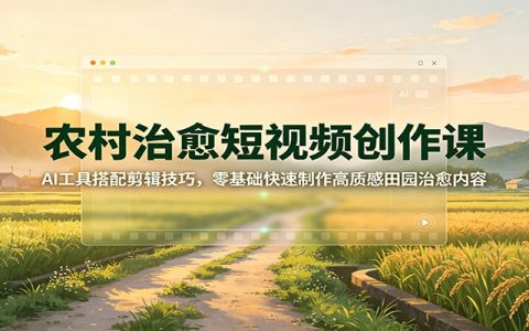 农村治愈短视频制作教程：AI工具+剪映剪辑，零基础快速出片