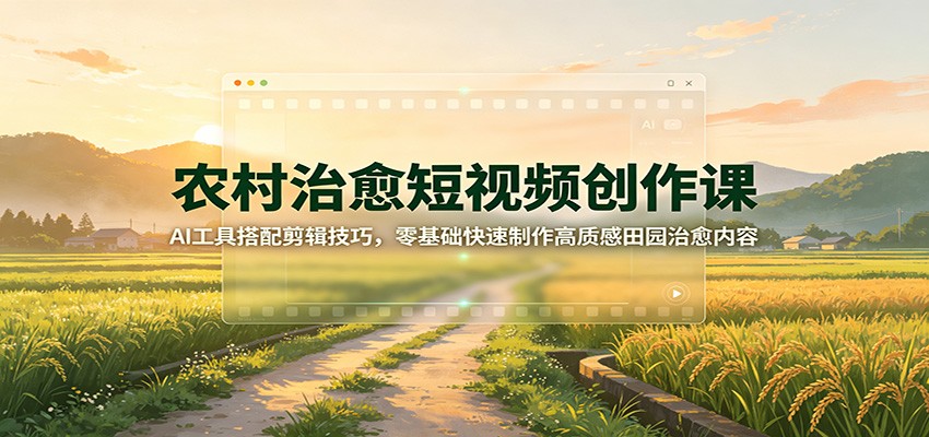 农村治愈短视频制作教程：AI工具+剪映剪辑，零基础快速出片
