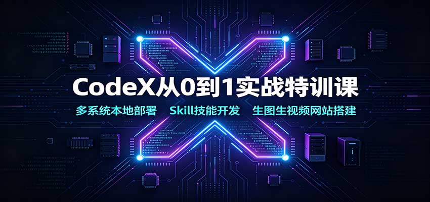 CodeX实战特训课：多系统本地部署+Skill开发+生图视频网站搭建教程