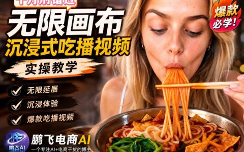 AI吃播视频制作教程｜无限画布3步出片，零基础保姆级实操