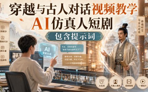 穿越与古人对话AI视频教学，豆包即梦仿真人短剧提示词