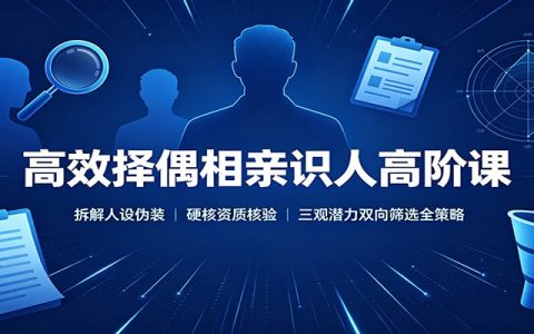 高效择偶相亲识人课：拆解人设伪装，硬核资质核验与三观筛选策略