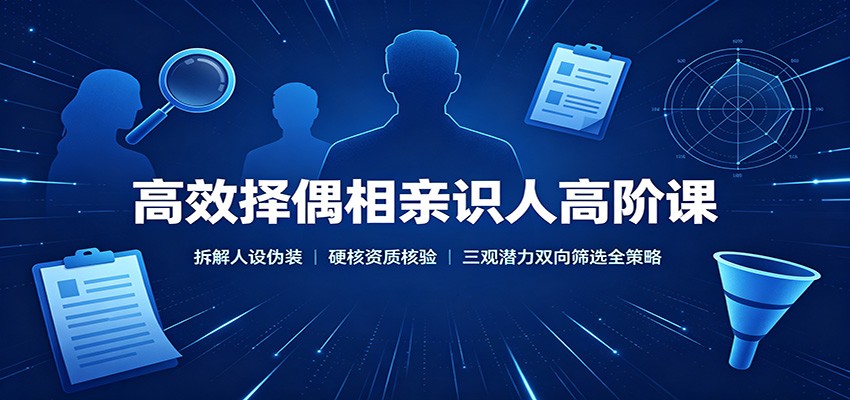 高效择偶相亲识人课：拆解人设伪装，硬核资质核验与三观筛选策略