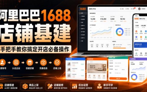 1688店铺基建25节实操课，新手开店必备工具与防骗技巧