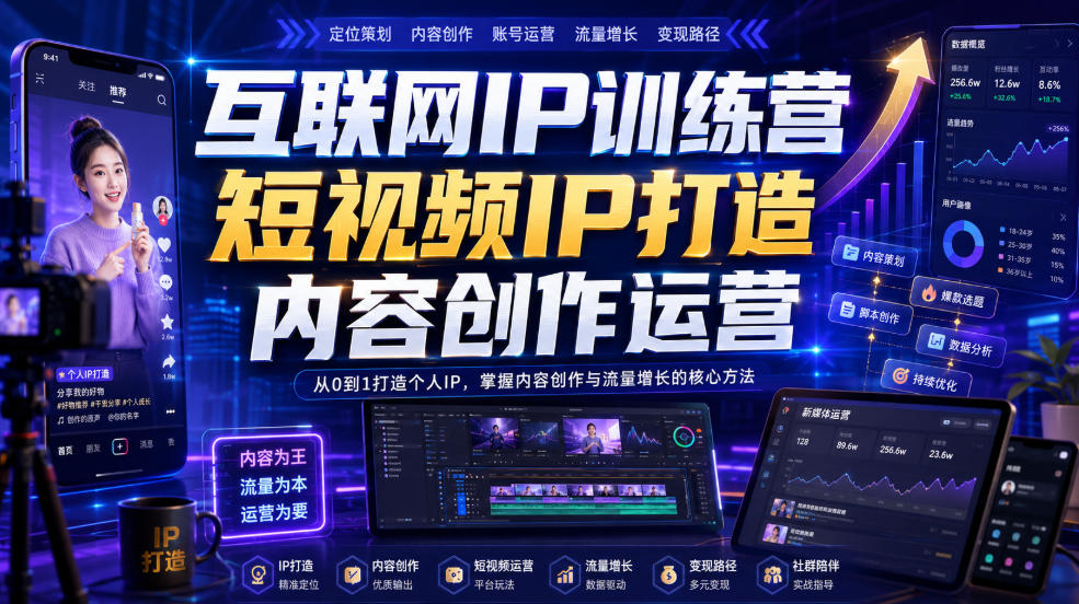 互联网IP训练营：短视频IP打造与内容创作运营全攻略