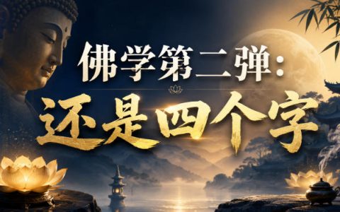 佛学第二弹还是四个字：单刀直入直抵核心的简明智识课