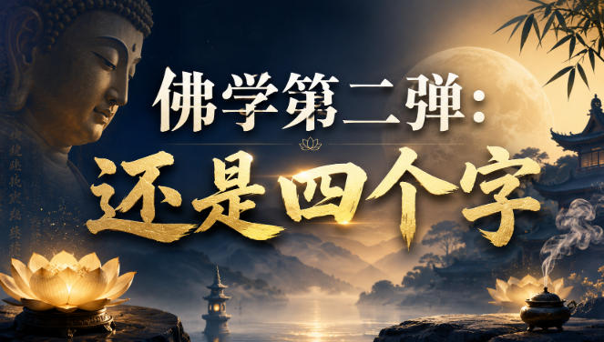 佛学第二弹还是四个字：单刀直入直抵核心的简明智识课