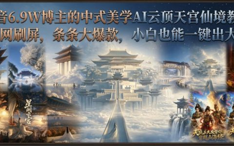 AI云顶天宫爆款视频教程，零基础小白一键生成中式仙境大片