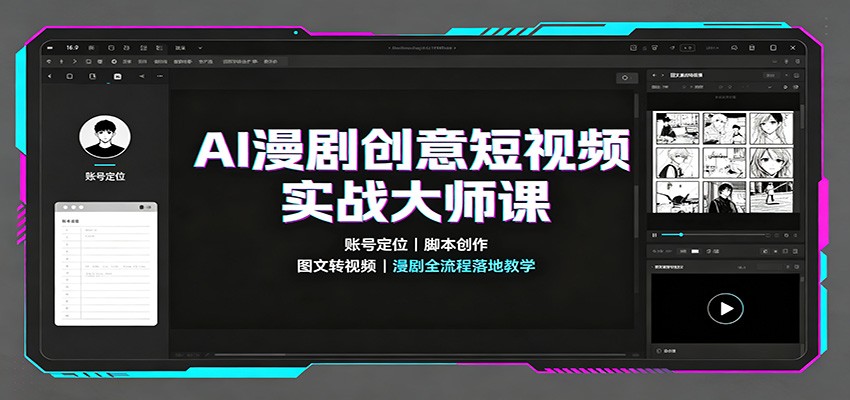 AI漫剧实战课：账号定位脚本创作，剪映配音到成片全流程教学