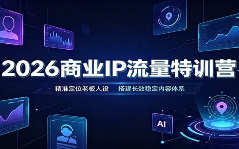 2026老板IP全域获客实战营：3天2晚闭门实操，精准定位人设搭建内容体系