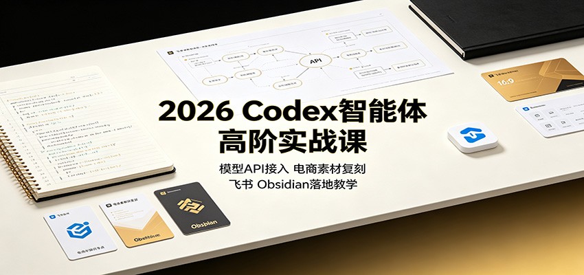 2026 Codex智能体高阶实战：API接入电商素材复刻飞书Obsidian落地