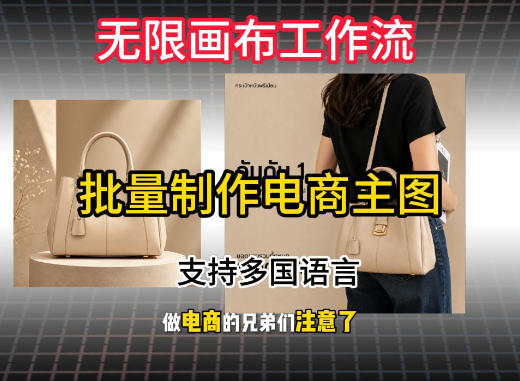 无限画布工作流教程：电商主图批量制作与下载，多语言支持，爆款复刻实操