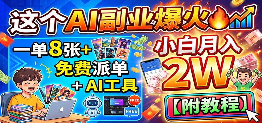 AI微课制作副业，免费派单+AI工具，小白变现2W【附教程】