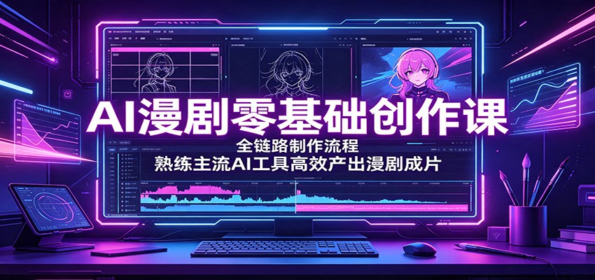 AI漫剧零基础全流程制作课:Midjourney即梦Seedance2高效产出成片 AI漫剧零基础全流程制作课:Midjourney即梦Seedance2高效产出成片
