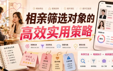 相亲筛选对象高效实用策略：识破伪装，双向尽职调查防踩坑