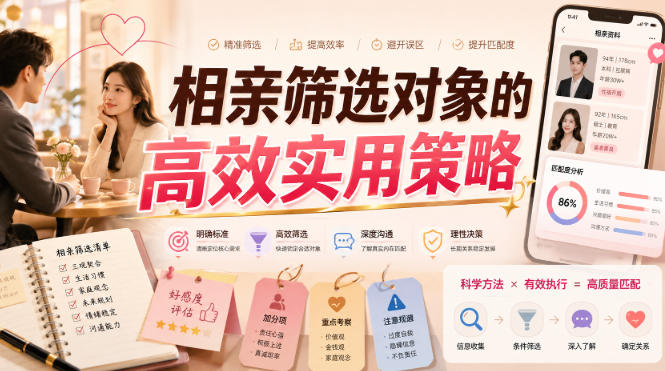 相亲筛选对象高效实用策略：识破伪装，双向尽职调查防踩坑
