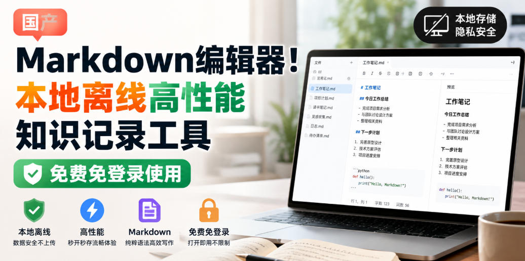 国产Markdown编辑器免费离线，Rust+GPUI高性能写作工具