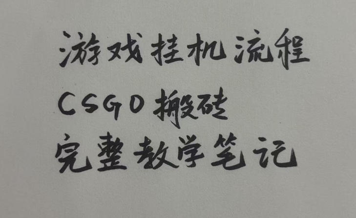CSGO游戏搬砖挂G全流程，小白当天学会捡漏见收益