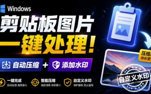 Windows剪贴板图片体积暴涨？用这款免费小工具一键压缩加水印