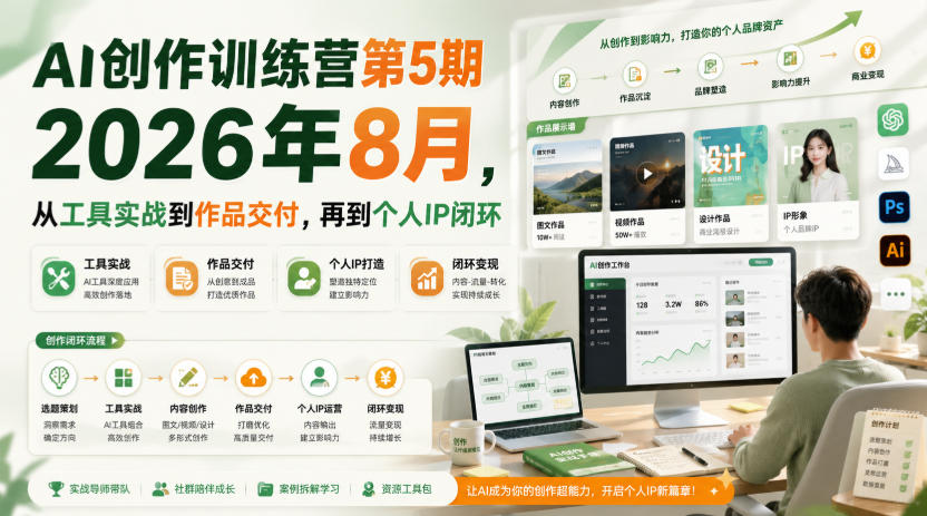 AI创作训练营第5期：Codex实战+AI视频短片制作，从分镜到个人IP变现闭环
