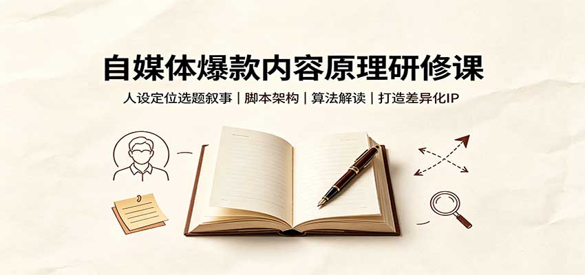 自媒体爆款内容原理课：人设定位选题叙事脚本算法，打造差异化IP