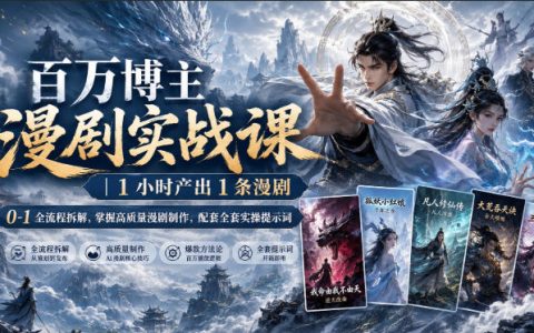 百万博主漫剧实战课：1小时产出漫剧，0-1全流程拆解，附提示词模板