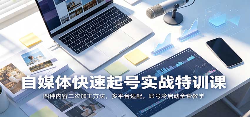 自媒体起号实战课：4种视频二次加工法，多平台适配冷启动变现技巧