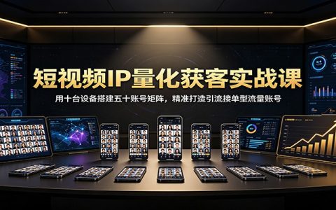 短视频IP量化获客：10台设备搭建50账号矩阵，精准引流接单实操课
