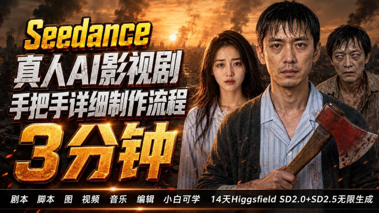 3分钟真人AI短剧制作全流程，Seedance 2.0手把手教程