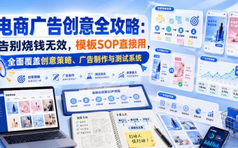电商广告创意全攻略：广告素材模板SOP，从调研到测试系统化产出高转化广告