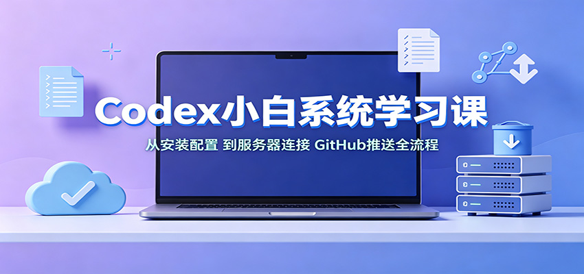 Codex小白系统课：从安装配置到服务器连接与GitHub推送全流程