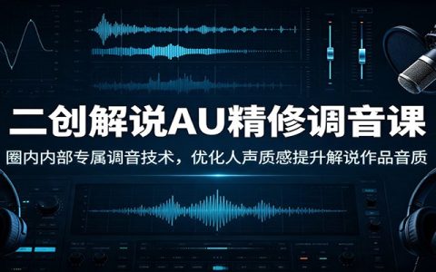 二创解说AU精修调音课：内部人声降噪润色技术，新手也能修出专业音质