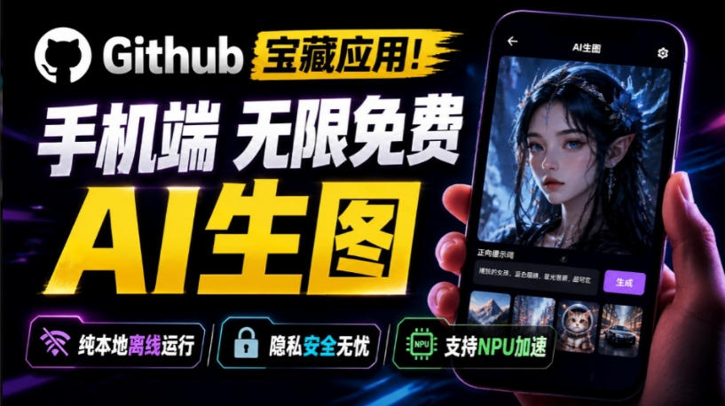 手机端无限免费AI生图神器！本地离线运行支持NPU加速，Stable Diffusion绘画工具Local D