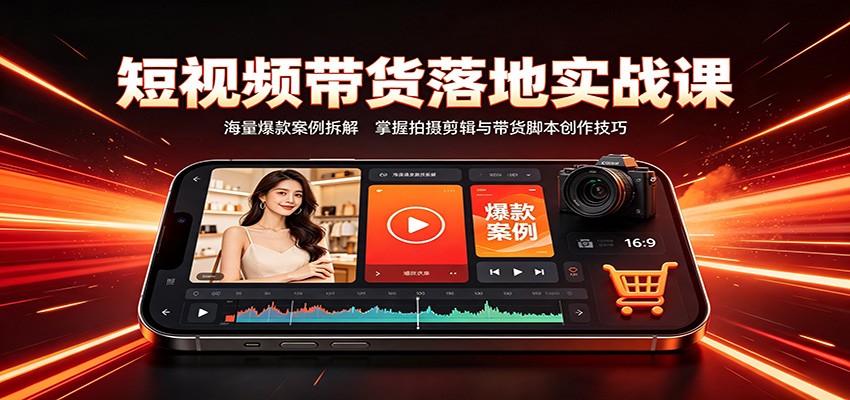 短视频带货实战课:爆款案例拆解+拍摄剪辑脚本创作技巧 短视频带货实战课:爆款案例拆解+拍摄剪辑脚本创作技巧