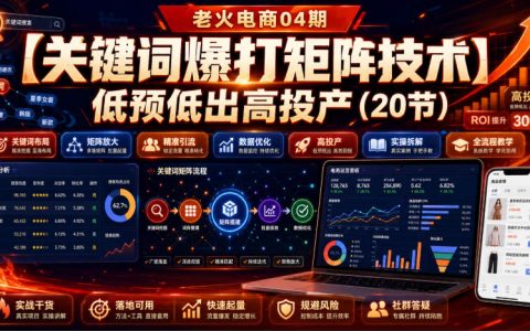 老火电商关键词爆打矩阵技术：低预算低出价高投产实操课