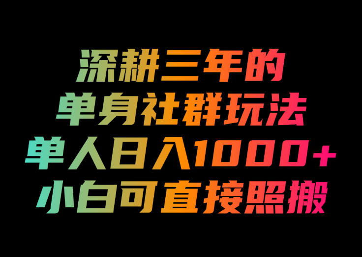 单身社群变现玩法拆解:单人变现100步骤0+,小白可照搬的引流教程 单身社群变现玩法拆解:单人变现100步骤0+,小白可照搬的引流教程