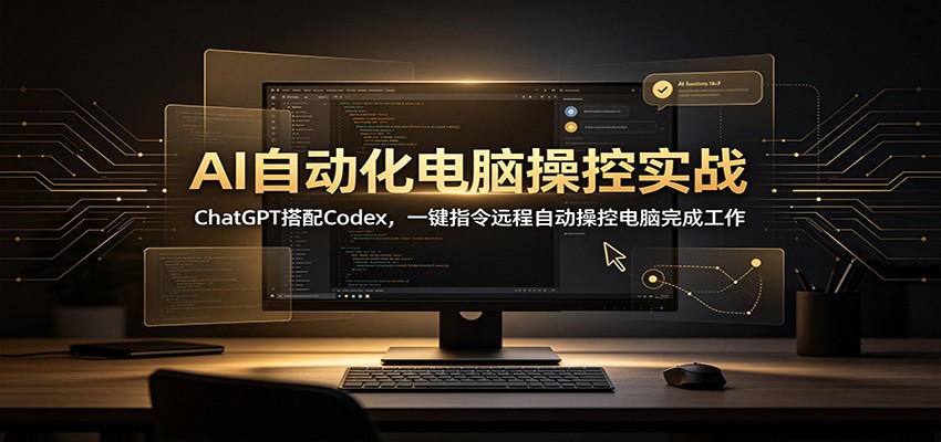 ChatGPT+Codex电脑自动化实操：零基础用AI指令远程操控电脑，提升办公效率