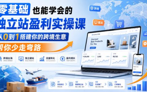 零基础独立站盈利实操课：从选品到Shopify搭建及SEO引流全流程