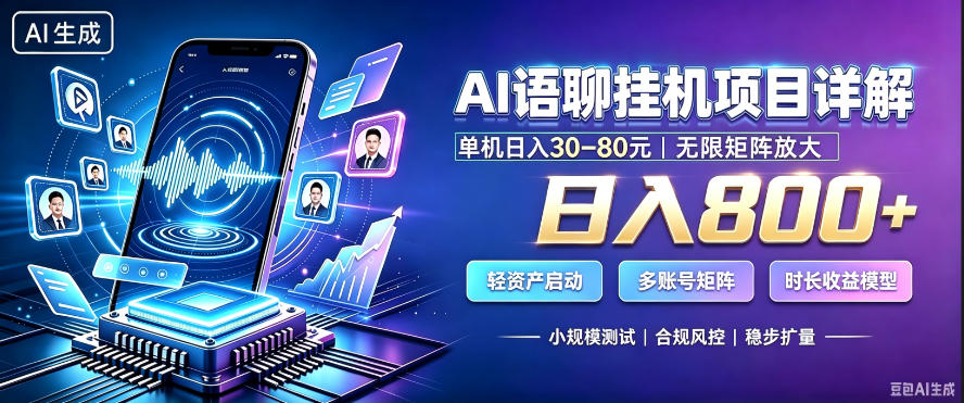 AI聊天G机副业变现800方法，自动化脚本矩阵批量操作教程